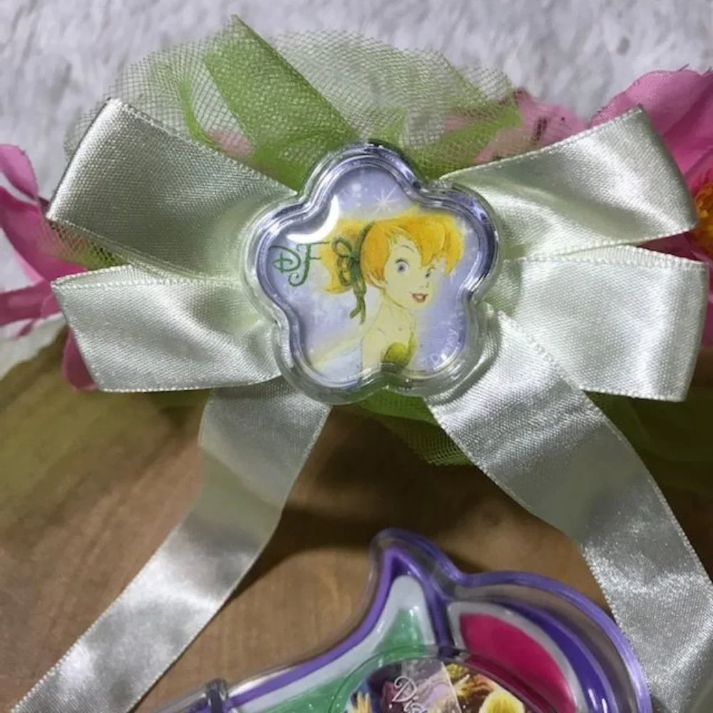 NWOT Tinkerbell Floral Tiara & Tinkerbell Tulip Blush & Gloss Set